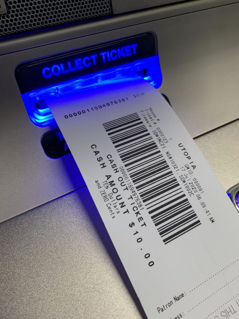 UTOPIA TITO ticket dispensing from an electronic gaming machine